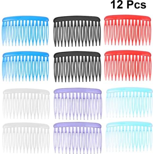 12pcs Colorful Hair Clip Combs Vintage Small Hair Side Combs Insert Combs for Lady (Mixed Color)