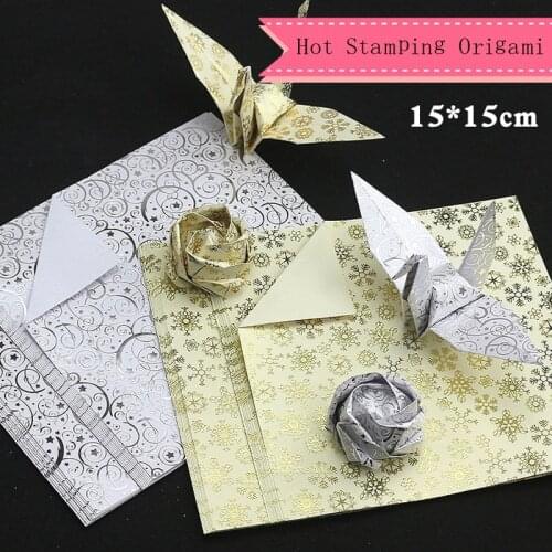 15*15cm Single side Hot Stamping Origami Wedding Birthday Party Decor Wrapping Paper 60sheets free shpping