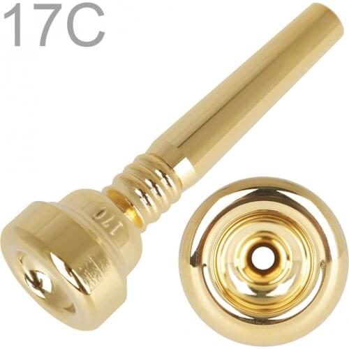 17C Trumpet Mouthpiece Brass Gold Plated Professional Trumpet Mouthpiece with Rich Tone