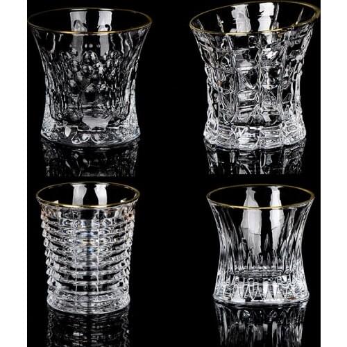 2 Pcs/lot luxury fashion home lead-free whiskey glass high quality party club wine glass cup for whiskey 200828-09