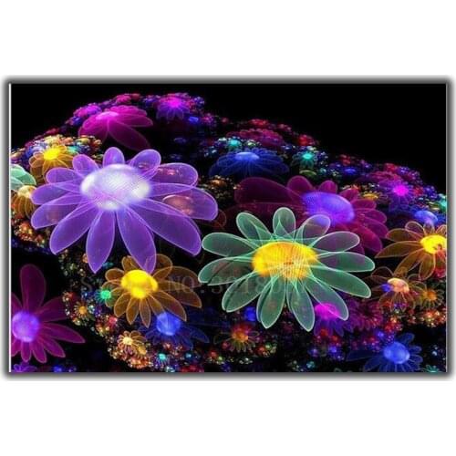 5D Diamond Mosaic Diy Diamond Embroidery Flower Made Of Light 3D Diamond Painting Cross Stitch Floral Rhinestone Decoration Kits