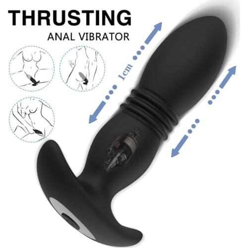 Anal Vibrator Telescopic Vibrator Male Prostate Massager Wireless Remote Control Dildo Butt Plug Vibrator Anal Sex Toys For Men