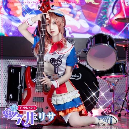 Anime Bang Dream! Imai Lisa Cosplay Costume Dresses Printing Christmas Halloween Free shipping CG649