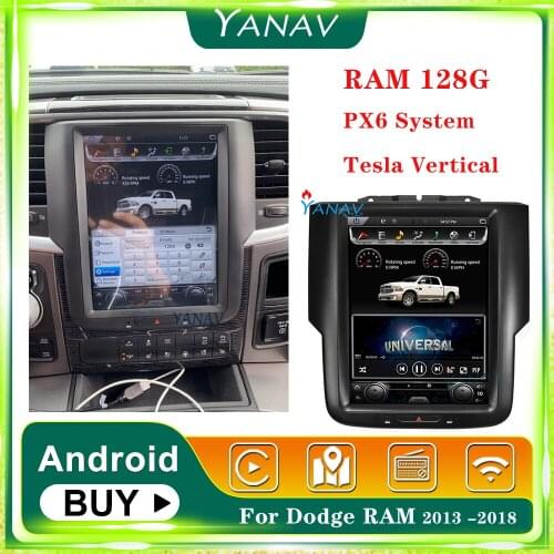 PX6 128G Car Radio Android 2 Din Stereo Receiver For Dodge RAM 1500 3500 2013 -2018 GPS Navigation Audio Video Multimedia Player