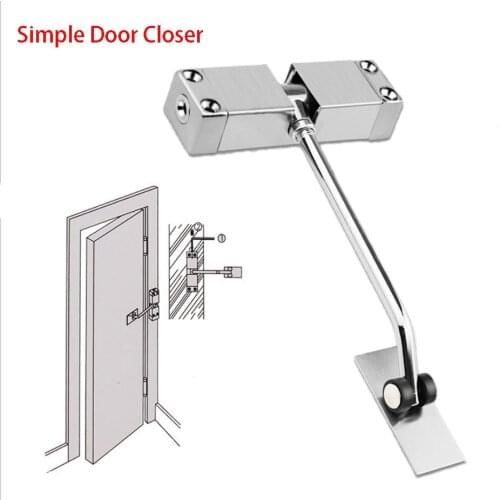 Automatic Door Closer Security System Door Closer Aluminum Alloy Automatic Door Spring Silver Tone Intensity Slides Non Contact