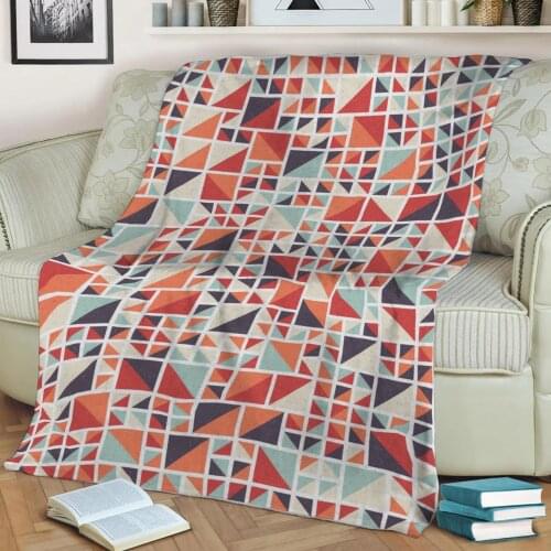 Abstract Geometric Pattern 3D Printed Velvet Plush Throw Fleece Blanket Bedspread Sherpa Blanket Home Decora