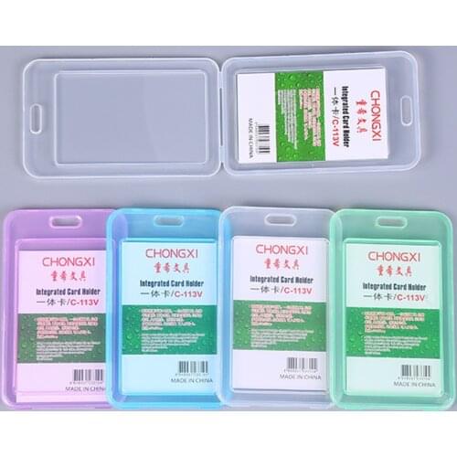 1pcs Clear Card Holder PVC Transparent Badge Holder Protector Card Cover Bus Card Case Office Accessories