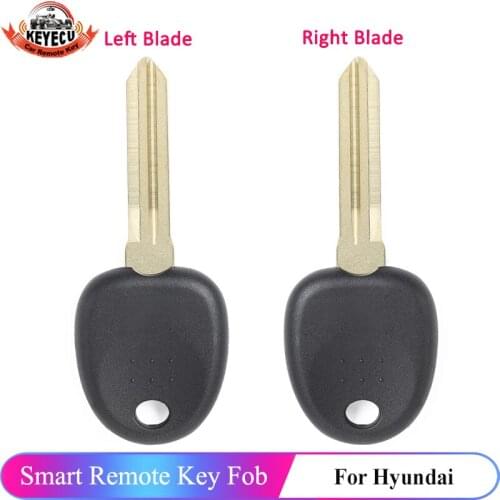 KEYECU ID46 Chip Transponder Key Blank Fob for Hyundai Coupe Tucson Elantra Accent Santa Fe i10 with Left or Right Blade