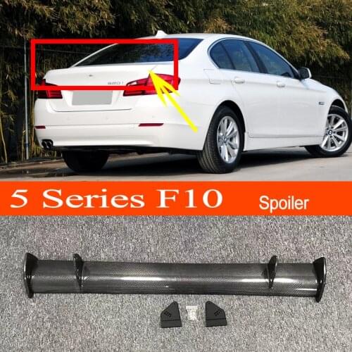 F10 Real Carbon Fiber GT-style Car-styling Sporty Rear Trunk Wing Spoiler for BMW 5 Series F10 Sedan 2010-2016