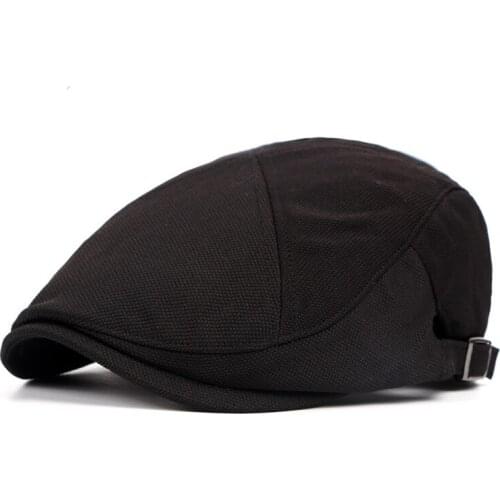 Fibonacci Cotton Newsboy Hat Men Black Cap Brand Quality Retro Cabbie Ivy Flat Cap Spring Driver Caps Nevy BlueNewsboy Caps