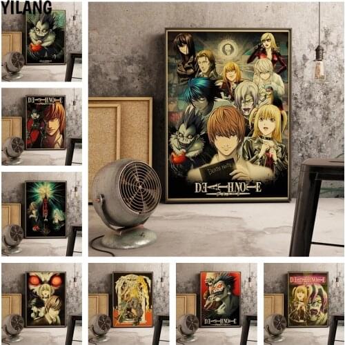 Classic Anime Death Note Retro Picture Bar Cafe Sofa Wall Decor Room Living Art Home Decor Quality Canvas Painting Poster