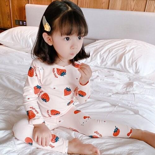 Baby Costume Little Kid And Toddler Girls' 2-piece Pajama Set (cotton Top+pants) 2020 New Sleepwear 5 6 Years Old