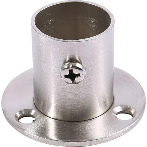 Closet Wardrobe 22mm Dia Pipe Hanging Rail Rod End Support Bracket