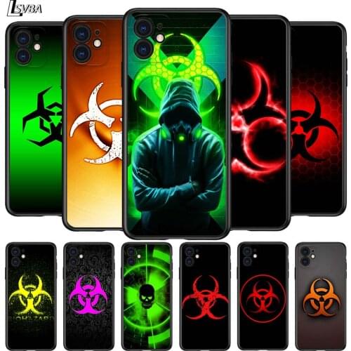 Red biohazard for Apple iPhone 12 Pro Max Mini 11 Pro XS Max X XR 6S 6 7 8 Plus 5 5S SE2020 Black Phone Case