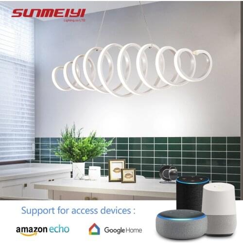 Creative LED Pendant Light Google home Voice Control Intelligent Dining Kitchen Pendant lamp Modern Lighting For Living room Bar