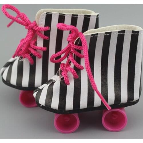 Doll Roller Skates for 18 inch American Doll Boots for 43cm Baby Reborn Dolls Fashion Gifts for Girl Doll Accessories