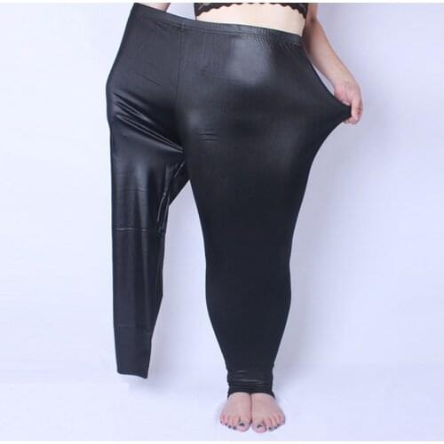 Women Leggings fake Leather Plus Size 5xL Big Sizes Women Clothing Large Slim Legging Pants Women Leggins Black