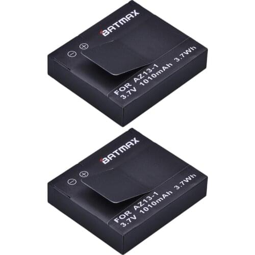 For 2Pcs Xiaomi Yi Battery AZ13-1 Akku 1010mAh Rechargeable Li-ion Battery for Xiaomi yi Action Camera Sport Camera Accessories