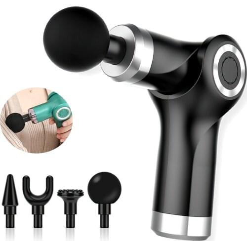 Mini Massage Fascia Gun Portable Deep Muscle Massage Gun Therapy Relaxation Fascia Massager Pain Relief Massager Folding Head