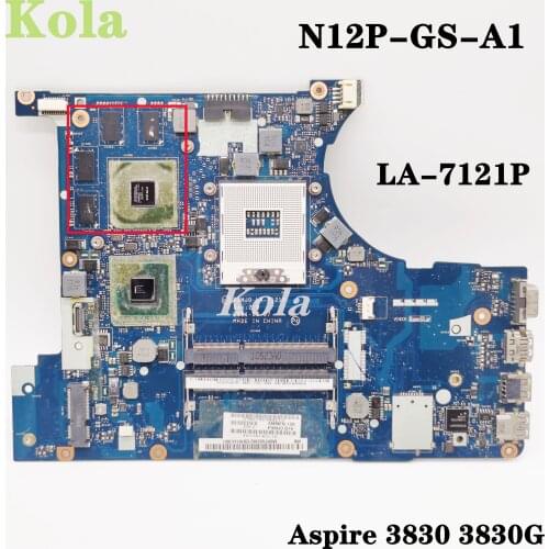 P3MJ0 LA-7121P HM65 Mainboard For ACER aspire 3830 3830T 3830TG laptop motherboard MBRFN02002 100% fully tested