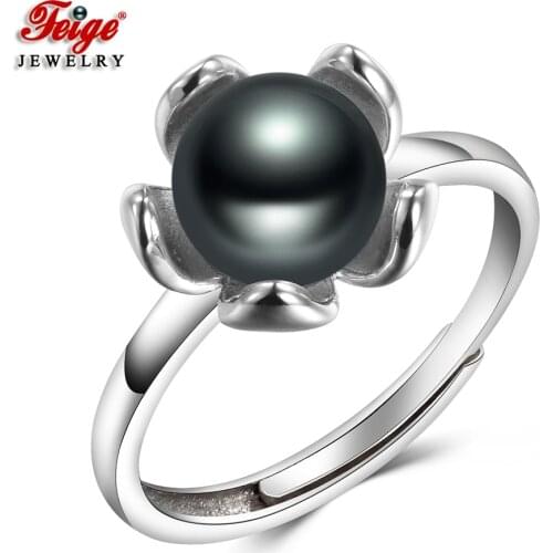 Fashion 3 Colors Freshwater Cultured Pearl Rings for Womens Party Gifts Trendy Cute Ring Pearl Jewelry Dropshipping