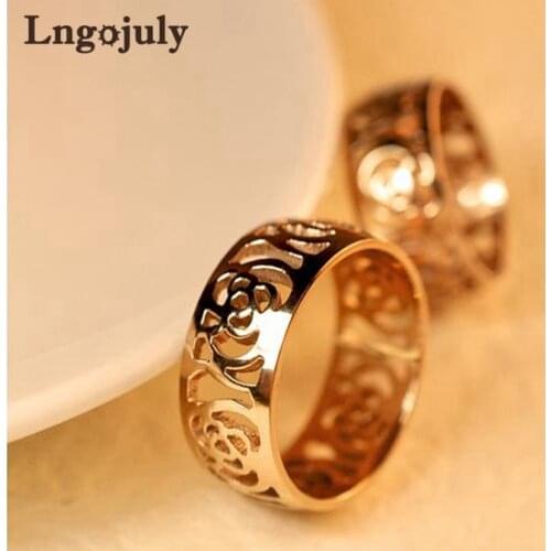 Fashion Titanium Steel Rings Wedding Ring Jewelry Engagement Rosegold Color Ring For Women Anniversary Party Jewelry GIfts