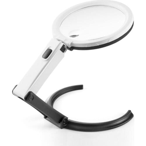 2X 5X Table Magnifier LED Lighted Magnifying Glass Lamp Big Lens Desktop Magnifier