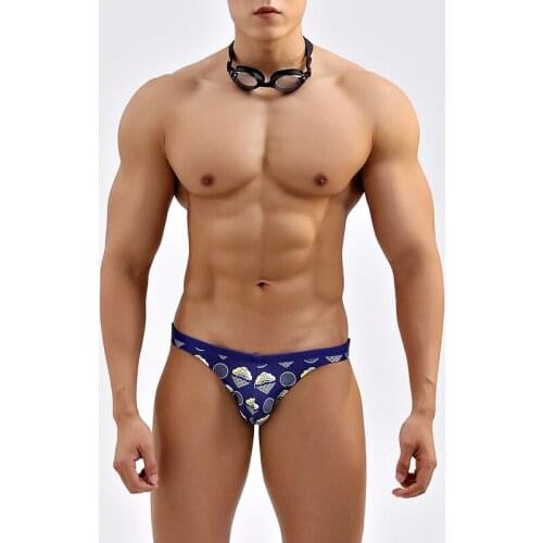 New 2021 sexy men swimsuits bikinis hot low waist tight men swimwear sunga board surf swimming trunk briefs Small Size