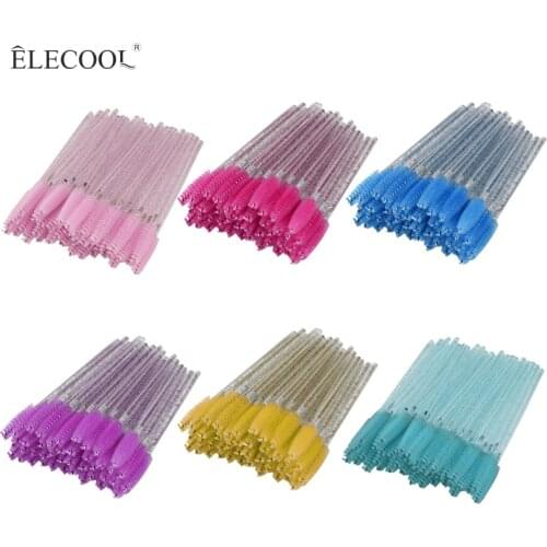 50Pcs/Bag Disposable Eyelash Brushes Makeup Brushes Mascara Wands Applicator Spoolers Eye Lashes Brush Makeup Cosmetic Tools