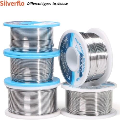 SILVERFLO 50g 0.5/0.6/ 0.8/1 Solder Tin Wire Welding Repair Tools 100g 0.5/0.6/ 0.8/1 Desoldering Wire Soldering Wire Roll