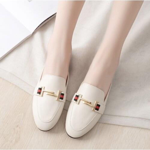 2021 New Female Lazy Baotou Shoes Metal Chain Casual Household Slippers Women Mules Children Flat Sandals Women Flip Flops XL