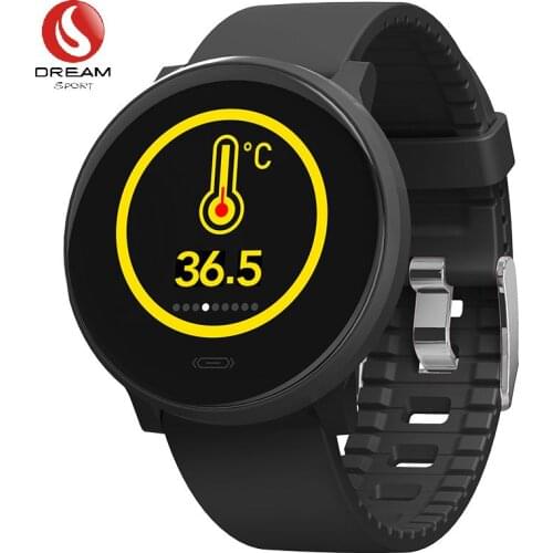 2020 Smart Watch Men Women Heart Rate Monitor Measuring Body Temperature Call Reminder Smartwatches For Android IOS DB-203 BLACK