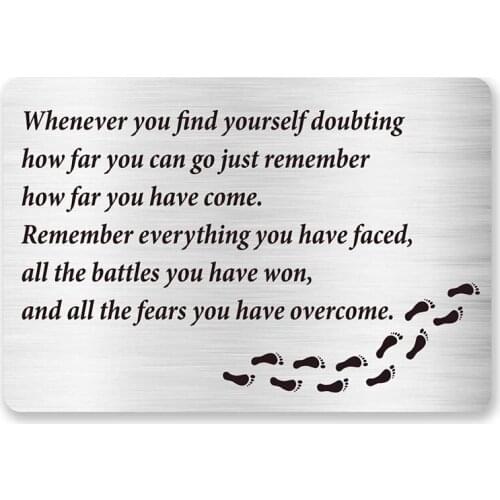 Inspirational Engraved Metal Wallet Inserts Card,Recovery Gift, Stay Strong Gifts, Post Surgery Gifts,Birthday Graduation Gifts