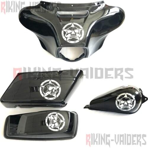 Star Skulls Decals Fairing Sthckers Fuel Tank Sticker Saddlbag Decal For Harley Touring Ultra Electra Glide Street Glide Road Ki