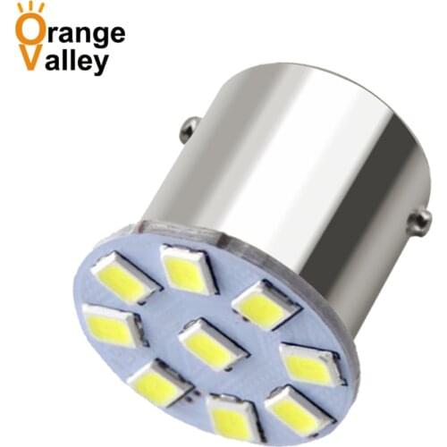 100pcs 1156 BA15S P21W S25 7506 1619 Car Leds lights 9 LED 2835 SMD Rear Turn Signal Lamp Backup Light DC 12V 24V