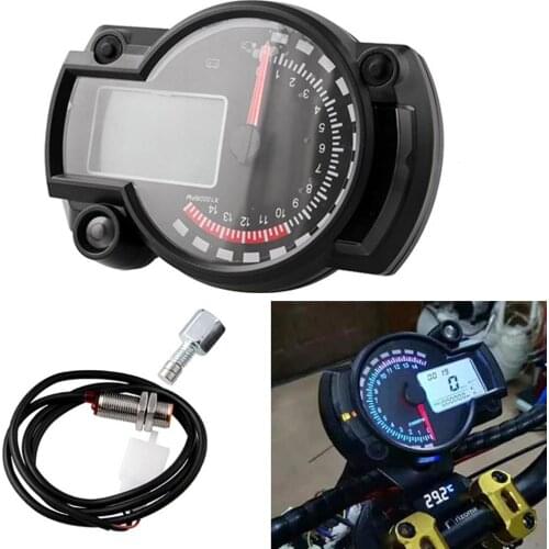 15000RPM Universal Motorcycle Speedometer Gauge Waterproof LCD Backlight Display Digital Tachometer Odometer Motorcycle Odometer