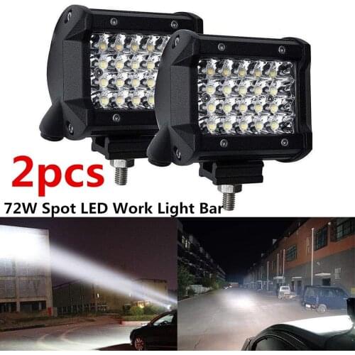 2pcs 4 inch 72W LED Work Light Bar 4X4 Off road LED Light Bar For 4WD Car SUV ATV Trailer Pickup Driving LED Beams car fog lamp