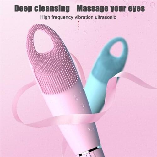 2 in 1 Ultrasonic Vibration Electric Facial Cleansing Brush Silicone Sonic Face Cleansing Brush Blackhead Remover Cleaner