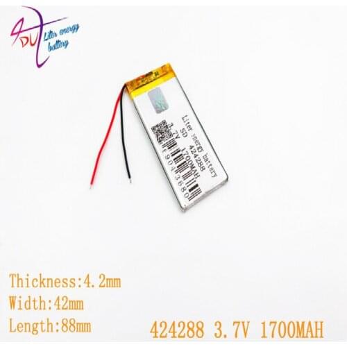 Tablet battery 424288 3.7V 1700MAH Lithium Polymer Li-Po li ion Rechargeable Battery cells For Mp3 MP4 MP5 GPS mobile bluetooth