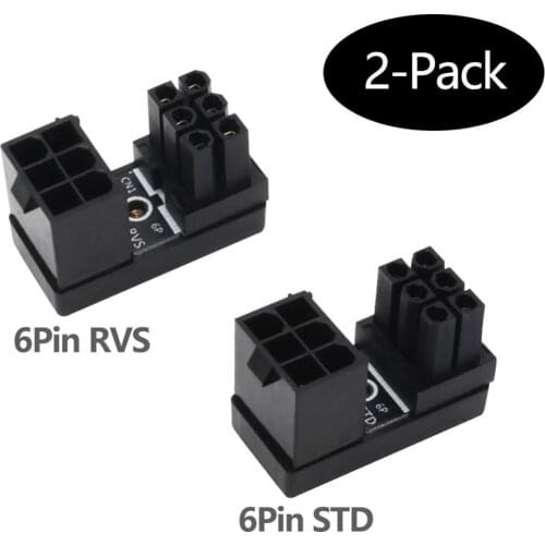 ATX 6Pin Female to 6pin Male 180 Degree Angled Adapter for Desktops Graphics Card
