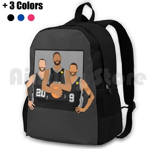 The Spurs' Big 3 Outdoor Hiking Backpack Riding Climbing Sports Bag Sports Basketball Tim Duncan Dunking Dunkin Manu Ginobili