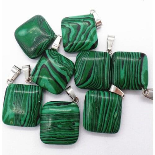 50Pcs 25x6mm Wholesale Green And Black Malachite Diamond Pendant Bead DIY Earrings Jewelry Accessories S614