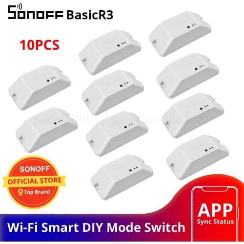 Cheap 3PCS SONOFF BASICR3 Wifi Smart Switch DIY Module 10A Wireless Remote Control Timer Light Switch For Smart Home Automation