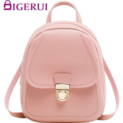 DIGERUI New Women Mini Backpack PU Leather Bags for Girls Schoolbags Travel Shoulder Bag Sac A Dos Bolsas Mochila Feminina Mujer