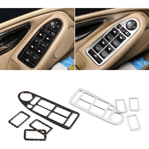 For BMW 5 Series E39 1996 1997 1998 1999 2000 2001 2002 2003 Carbon Texture Car Window Lift Switch Button Panel Protective Cover