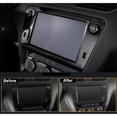 For Skoda Octavia 2018 2019 Accessories Car Interior Center DVD Navigation Panel Cover Decor Protection