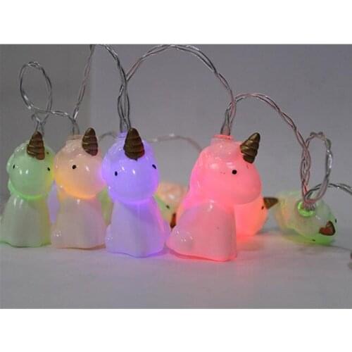 10 LED Unicorn String Lights Halloween Christmas Thanksgiving Home Party Children Kids Bedroom Decoration 1.5M Length