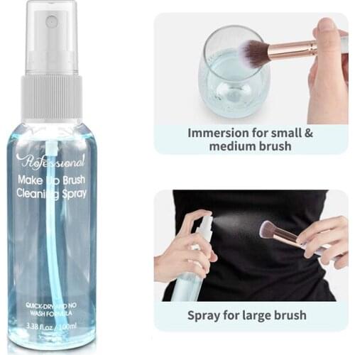 100ml Makeup Brush Cleaning Spray Fast Washing Soaking Spray Make up Brushes Puff Deep Cleaning Remove Cosmetic Stains Liquid