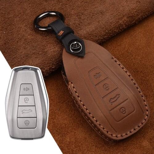 Leather Car Remote Key Case for Geely Coolray 2019-2020 Atlas Boyue NL3 EX7 EmgrarandX7 SUV GT GC9 borui Accessories