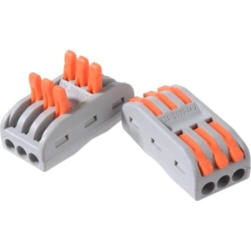 Mini Fast Wire Cable Connectors Universal Compact Conductor Spring Splicing Wiring Connector Push-in Terminal Block SPL-3